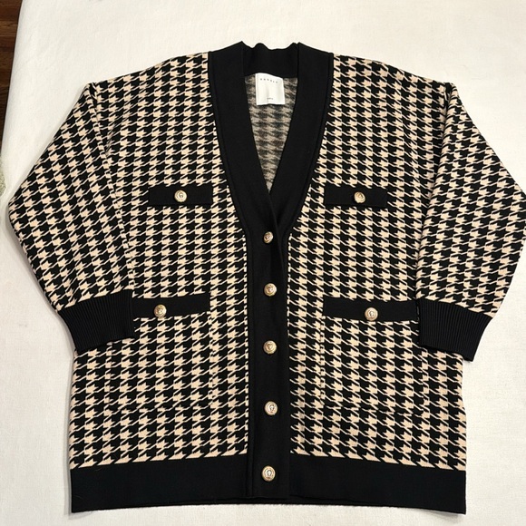 NWOT Sandro Dane Oversized Houndstooth Cardigan - Picture 2 of 8